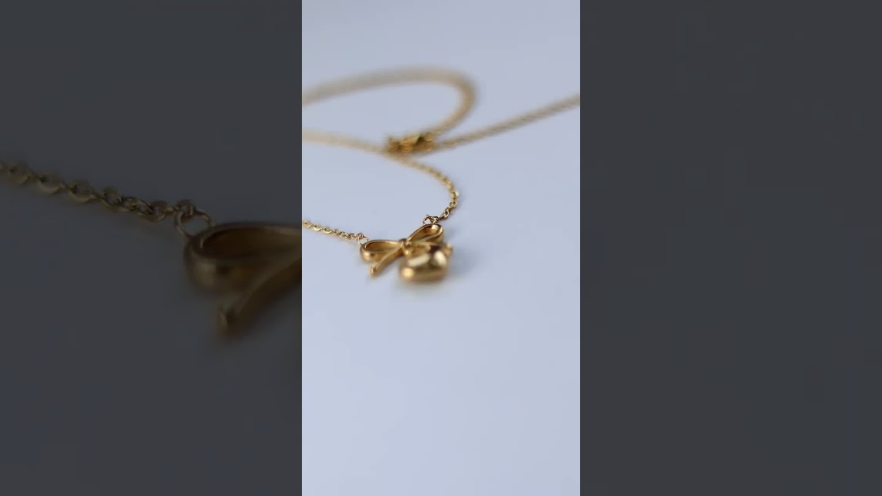 This gold-plated heart pendant rests on a sleek anti-tarnish chain, radiant shine that lasts.