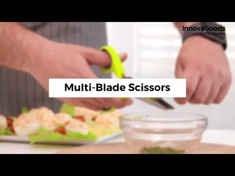 Кухонні ножиці для нарізки зелені 5 лез, видео 1