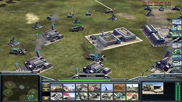 Command & Conquer - Generals  Zero Hour -  USA Laser  vs 6 (China & GLA)  - 1 VS 7 - EXTRA HARD