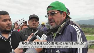 Reclamo trabajadores de Vinalito - SEOM en puente San Lorenzo