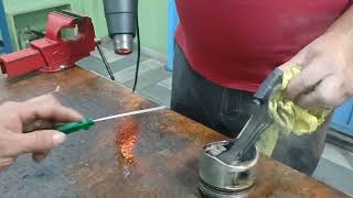 Curso Grátis Motor Parte 08 Aprenda fácil tirar anel colado do pistão do motor sem quebrar o anel!