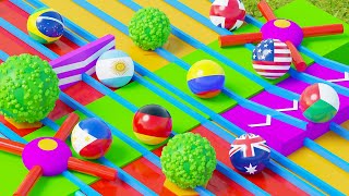 Countryballs Marble Race 3D - Marble Race Countries (Who Will Win?)