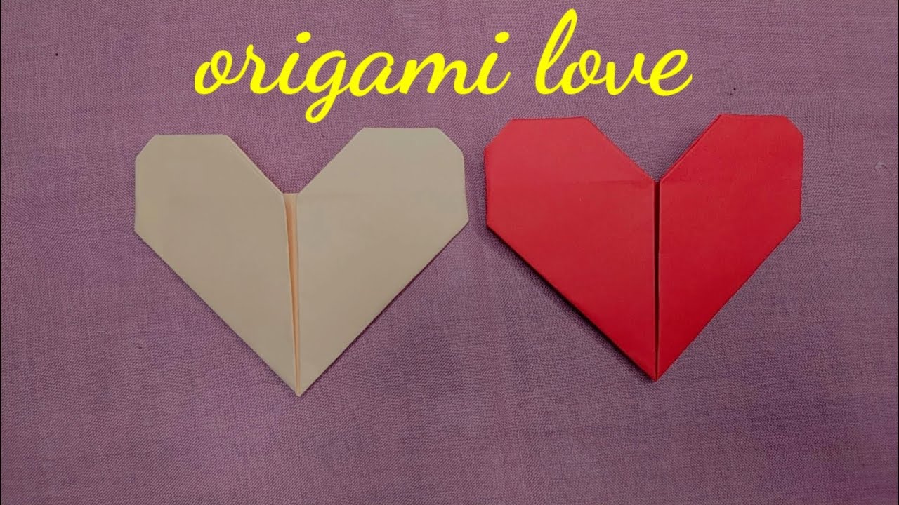 cara membuat hati dari kertas origami II origami love YouTube