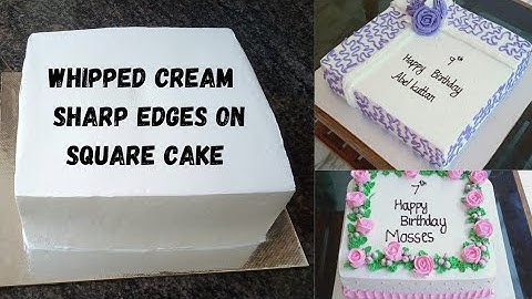 whipped cream sharp edges on square cake#aamisbakes