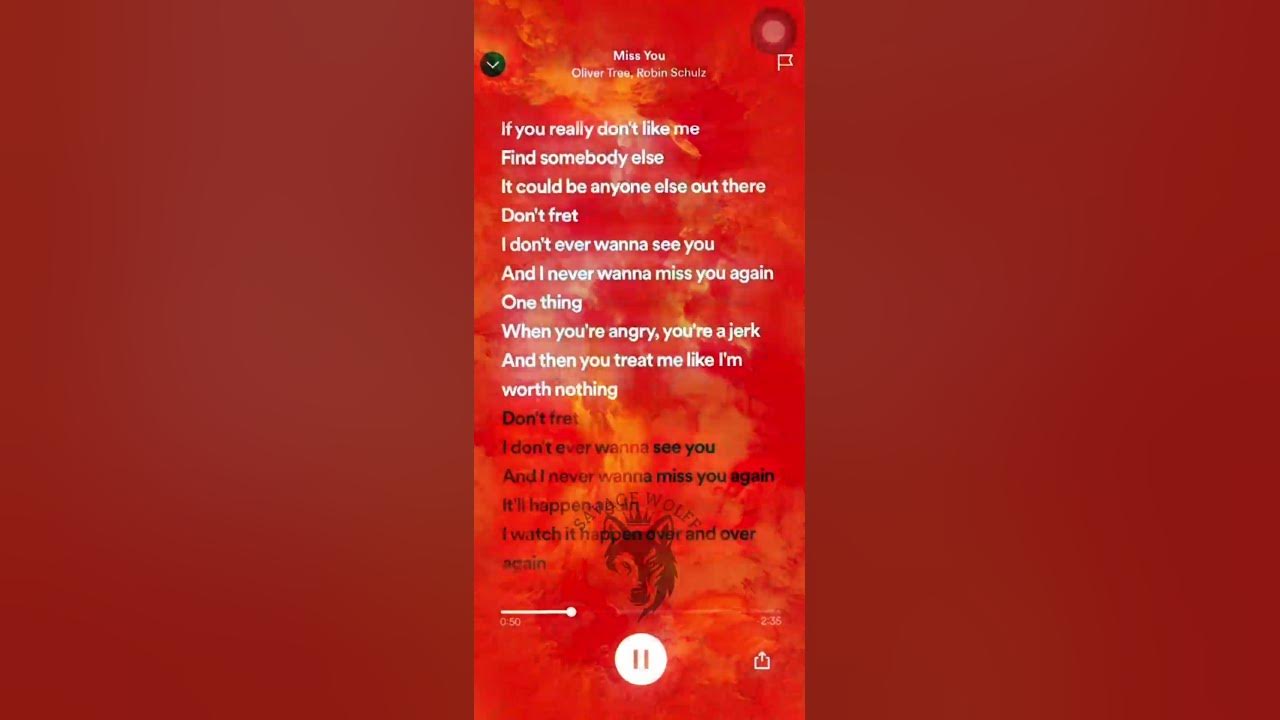 Song: (Miss You) By (Oliver Tree, Robin Schulz) #spotify #music #shorts