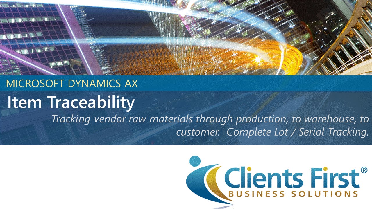 Dynamics AX Item Traceability