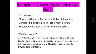 OET WRITING   CONVERTING CASE NOTES INTO SENTENCES