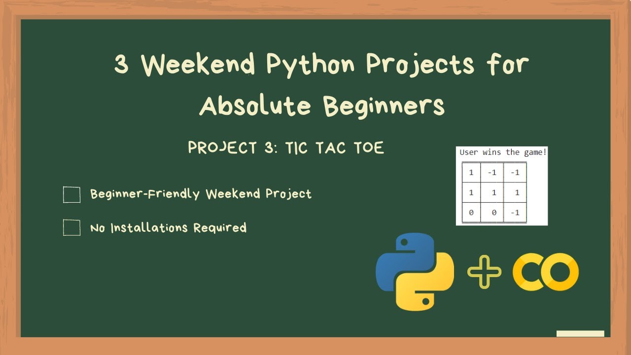 Weekend Python Project for Absolute Beginners | Tic Tac Toe | Jay Shah ...