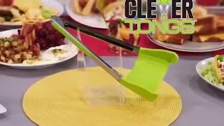 As Seen ON TV Clever Tongs 2 in 1 Kitchen Spatula/Tongs, 4 Pack 