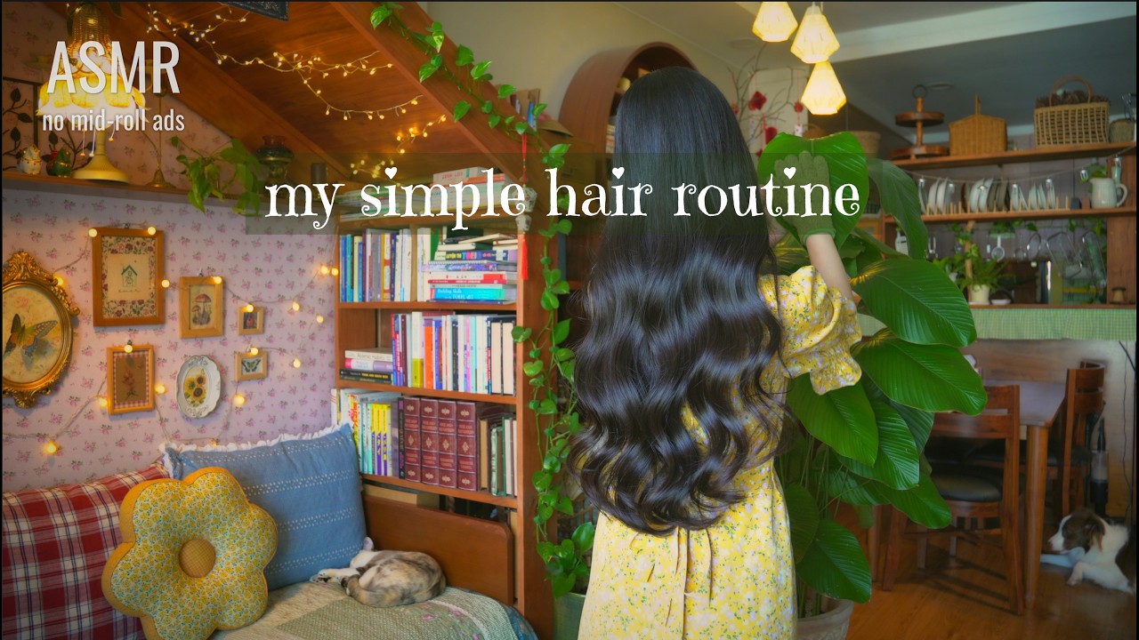 [29] My Simple Hair Care Routine | Ghibli Aesthetic 🌿
