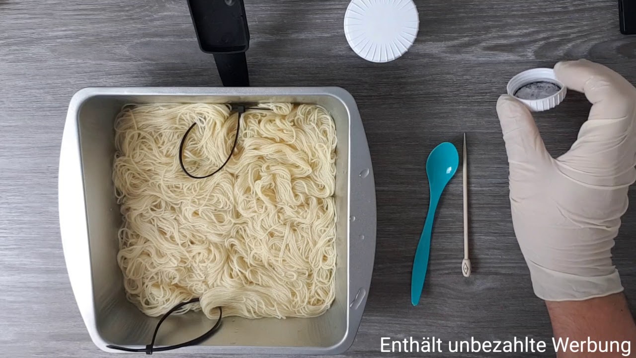 Wolle färben #6 Sprenkel 