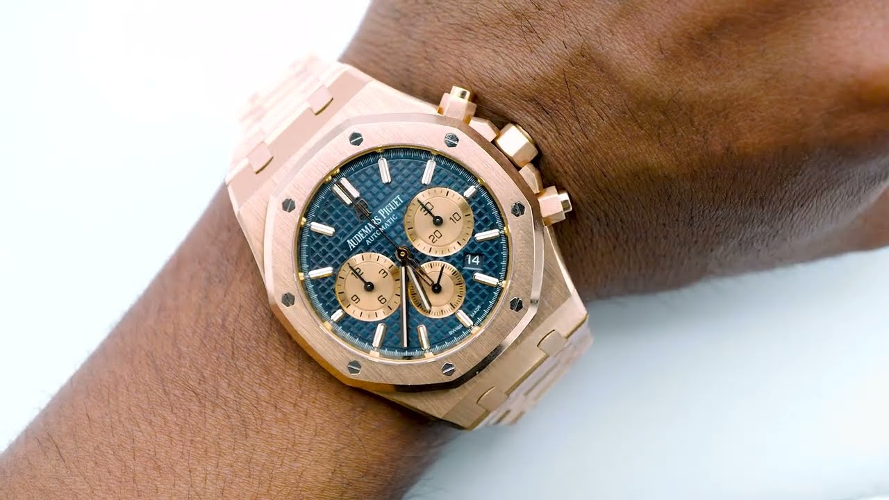 Audemars Piguet 26331OR.OO.1220OR.01 Royal Oak Chronograph 41 mm 18K Rose Gold Blue Dial 2017