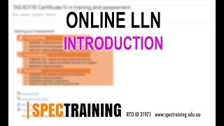 How to complete the LLN unit in the online Cert IV TAE with SpecTraining