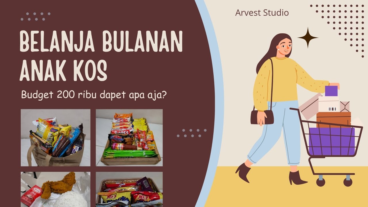 23. 🌷 SHOPPING VLOG : Belanja Bulanan 200 Ribuan Anak Kost 💸🛒🛍️ | Arvest Studio