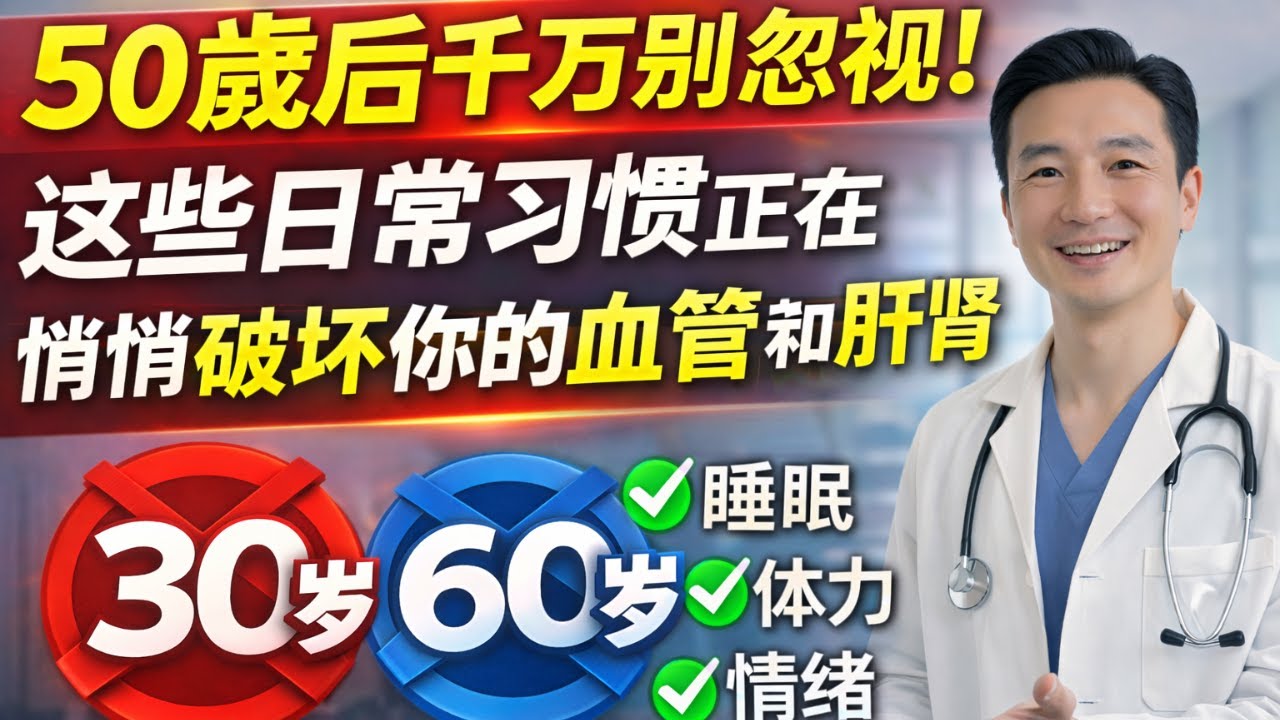 50岁后千万别忽视！这些日常习惯正在悄悄破坏你的血管和肝肾
