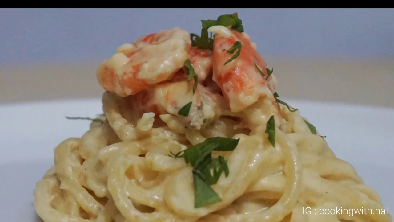 Masak spaghetti carbonara pakai udang, Gampang ternyata buatnya YouTube