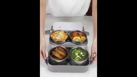 Hộp Cơm Giữ Nhiệt Cắm Điện 2 Tầng Inox BUCOOK, Hộp Cơm cắm điện Hâm Nóng Thức Ăn