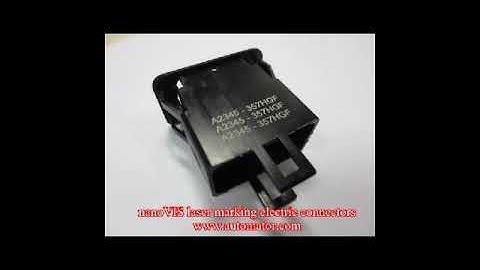 Automator laser marker on plastic electric component