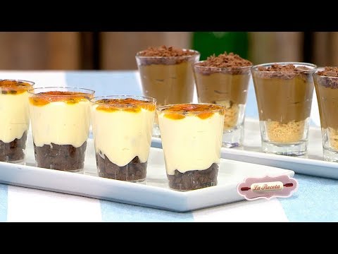 Crema de café y mousse de maracuyá