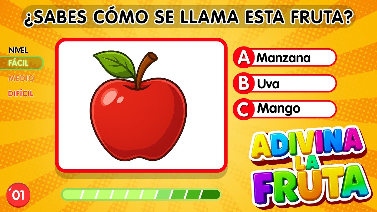 Adivina la Fruta 🍎 | Juego Interactivo para Niños | Aprende los Nombres de las Frutas 🍌🍇