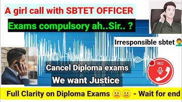 Sweet Warning to Sbtet officer - Cancel Diploma Exams || A girl Call record to sbtet office