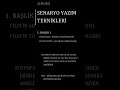 senaryo nasıl yazılır