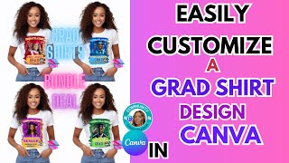 Let's Decorate this Grad SHirt Template in Canva screenshot 1