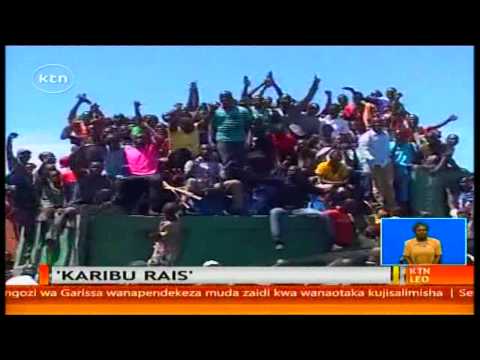 Rais Uhuru Kenyatta Apokelewa Kwa Shangwe Na Nderemo Jijini Kisumu