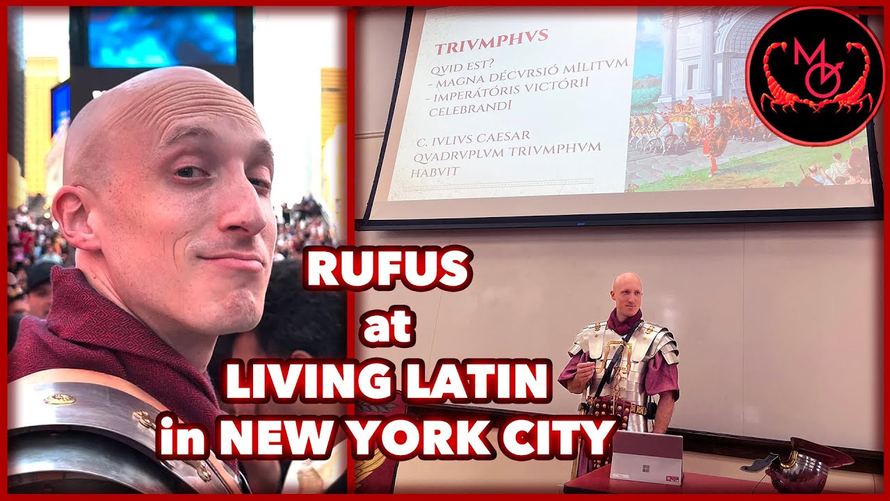 Roman Legionary gives speech on Roman Triumph at Living Latin in New