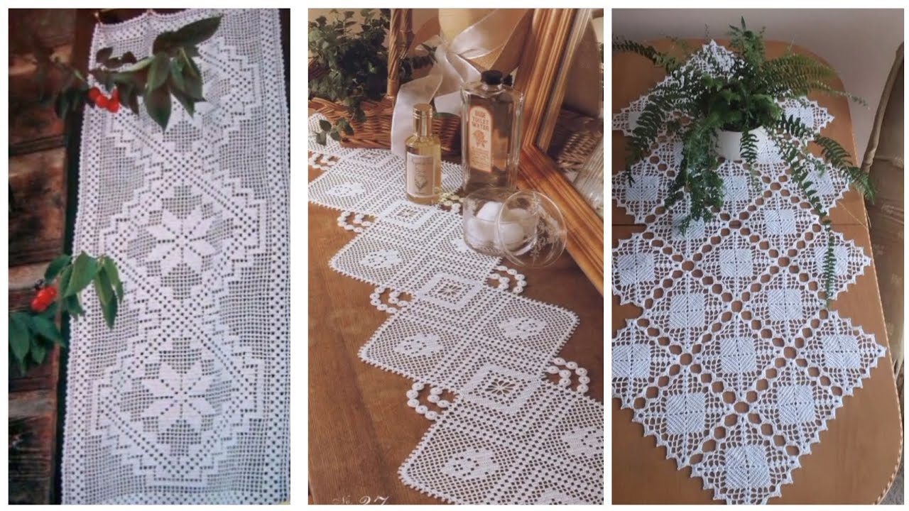 111 Beautiful Crochet Fillet Table Runners Ideas #diy#crochet #decoration 
