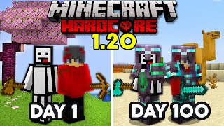 We Survived 100 days In 1.20 TRAILS \& TALES UPDATE in Hardcore Minecraft... (duos)