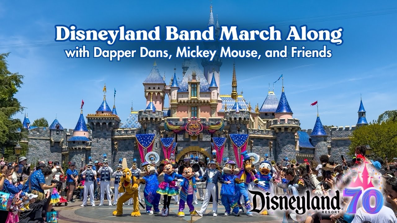 First Day: Disneyland Resort 70th Celebration Main Street March Along | Disneyland Band & Characters