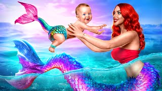 I Was Adopted by Mermaid Family \/ How to Become a Mermaid \/ My Little Mermaid Sister is Missing