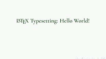 Hello World! | LaTeX Typesetting | \documentclass | \usepackage |  document ENV. | TeXFolioLite