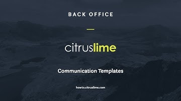 How-To: Back Office - Communication templates