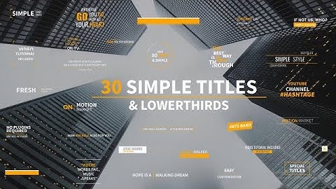 30 Simple Titles & Lowerthirds DaVinci Resolve Templates