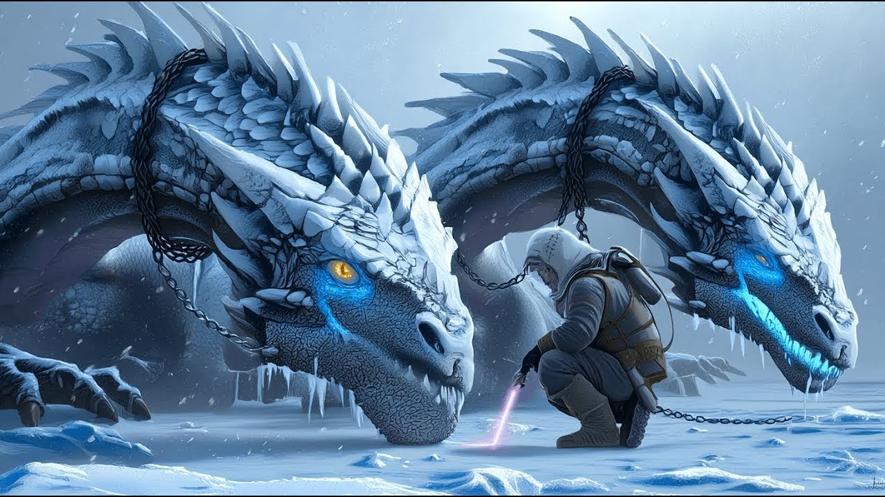 Am Rande des Todes sahen zwei angekettete Drachen eine Gestalt im Schnee – es war ein Mensch........