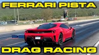 FIRST PISTA 1\/4 MILE! *  Ferrari Pista 1\/4 Mile run and McLaren 720S Time slip Comparisons