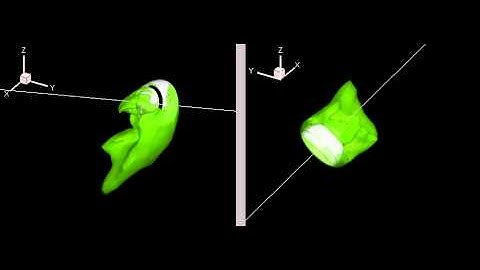 flow visualization around parachute by fluid-motion coupled simulation