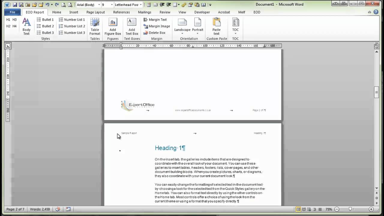 Report Layout Ms Word