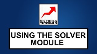 Excel Tutorial For Beginners - Using The Solver Function (Part 2) | MS Tools Tutorials