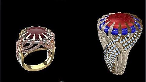 ||Making of Cabochon stone Twist Ring in Matrix9 ||Diamond  Ring Tutorial ||Jewelry Cad Design ||3D