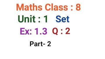 #Maths Class 8 | Unit 1 | Exercise 1.3 | part 2 | Sindh textbook board