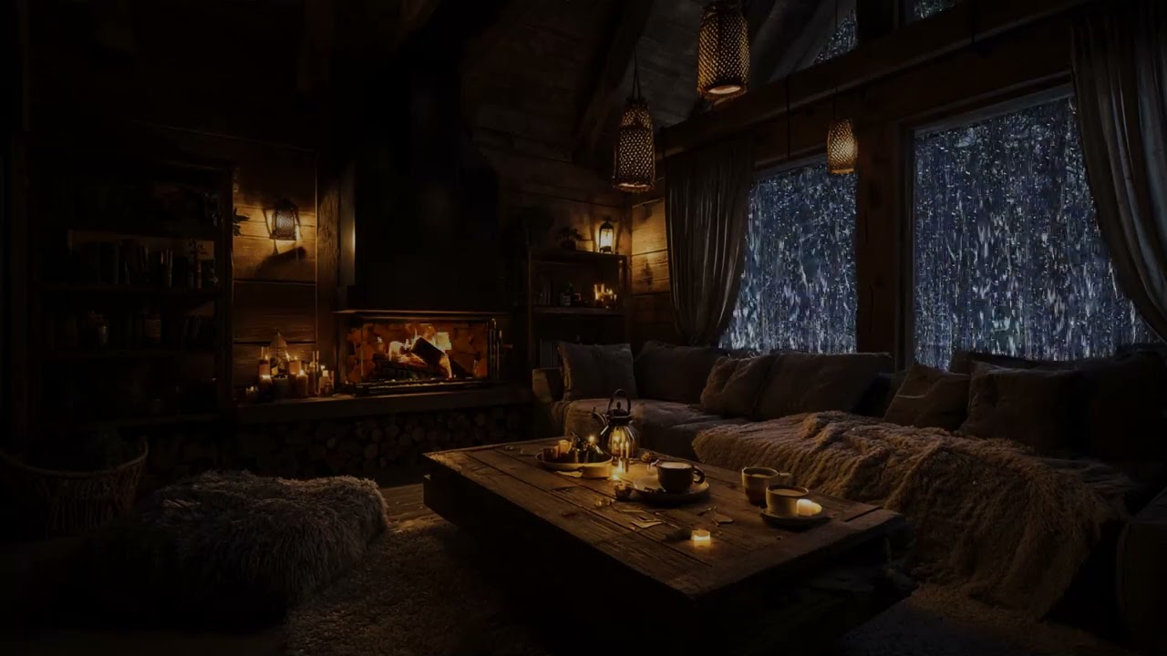 Ultimate Candlelit Room Ambience With Rain & Fireplace 🔥 Perfect For Sleep & Relaxation