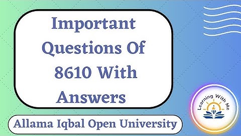 Guess paper of 8610 || Important Questions Of 8610 || @mashaliqbalofficial06