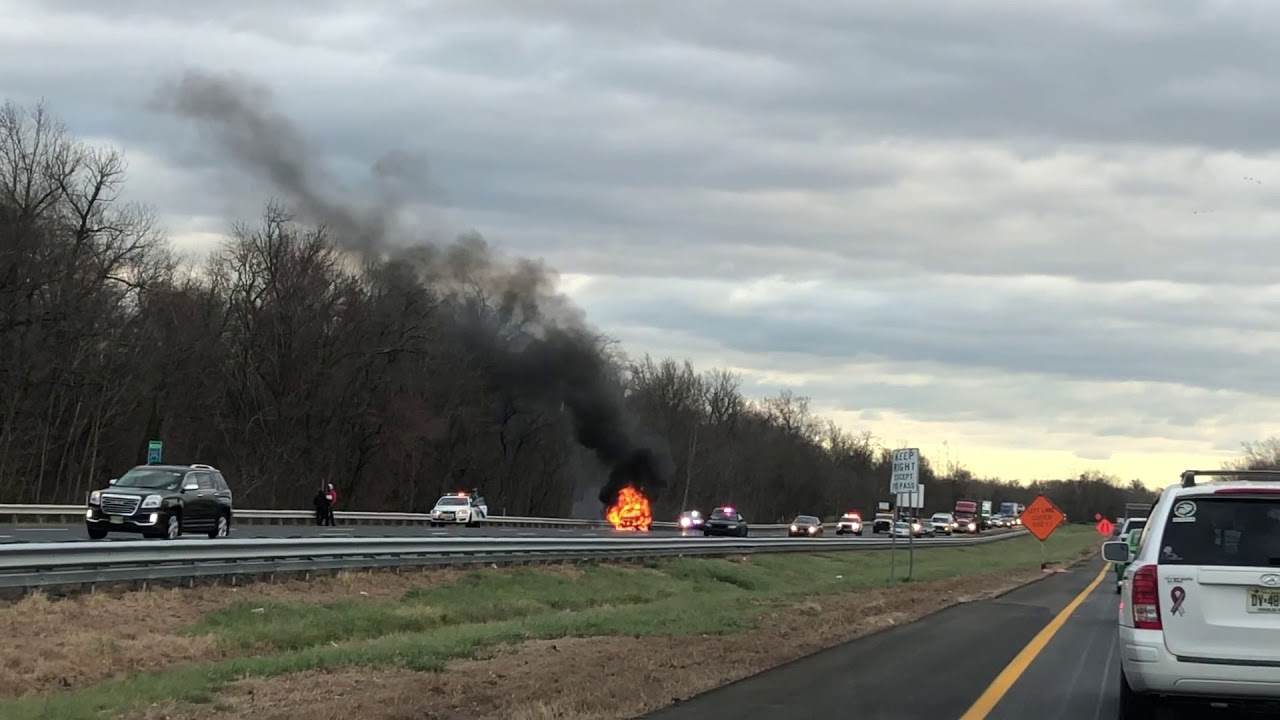 car fire california Car fire on Route 295, New Jersey