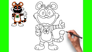 How to Draw TIGGY TIGERS | SMILING CRITTERS | POPPY PLAYTIME 3 | EASY