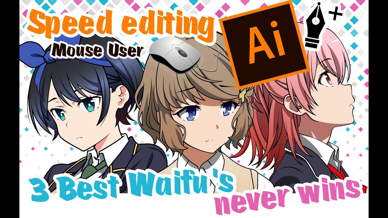 speed editing Anime on Adobe Illustrator ( MOUSE USER ) YouTube