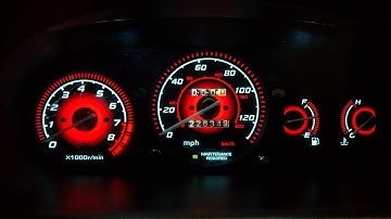 96 - 00 Honda Civic EX EL Glow Gauges Installation and Demo Radiant Red