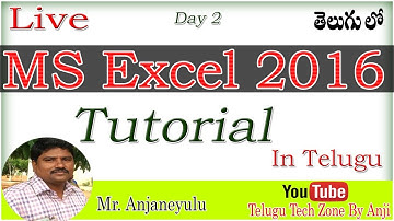 Day 2 | MS Excel 2016 Tutorial for beginners In Telugu | Complete MS Excel Tutorial InTelugu